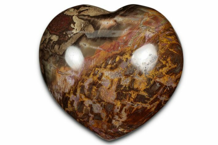 Polished Triassic Petrified Wood Heart - Madagascar #341718